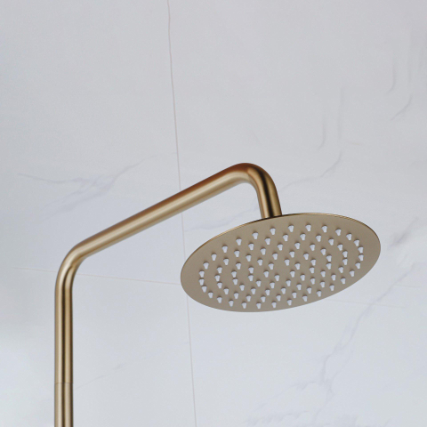 Adema Sparkle 2.0 ensemble de douche pluie - mitigeur douche principale - 20 cm - douchette à main - 3 positions - or mat SW1407265