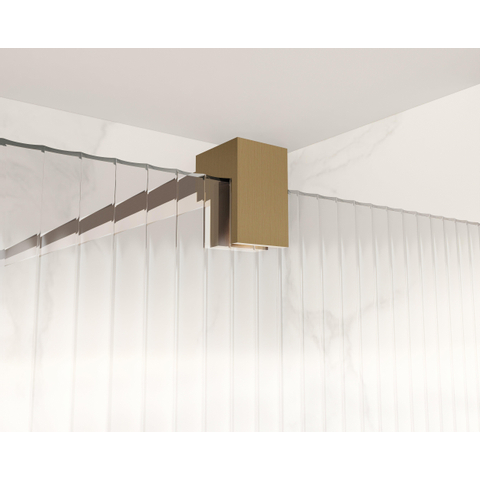 Fortifura Galeria Douche à l'italienne - 110x200cm - verre nervuré - Cuivre brossé SW917144
