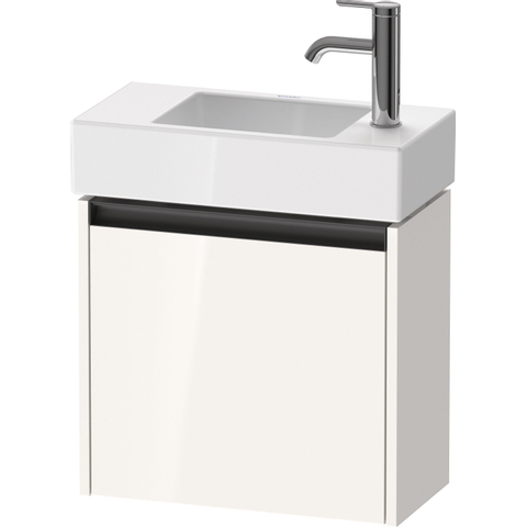 Duravit Ketho.2 Wastafelonderbouwkast - met 1 deur - 48.4x23.8x44cm links - met greep antraciet - hoogglans wit SW773065
