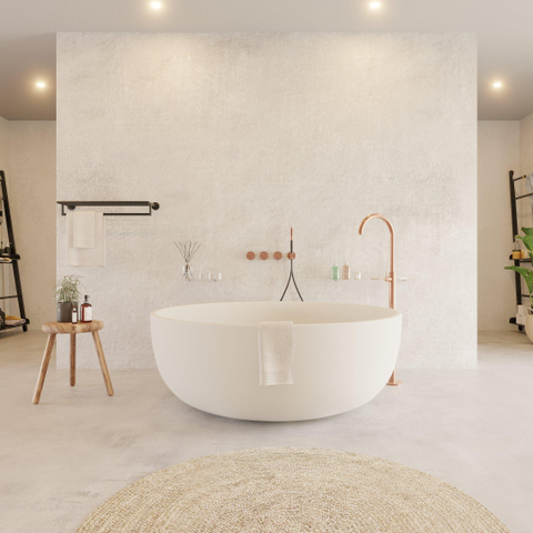 Ideavit Solidround Baignoire îlot 135x135cm ronde Solid Surface blanche SW85893