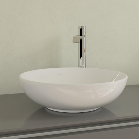 Villeroy & Boch Loop & Friends opzetwastafel - 42cm rond - zonder overloop - White Alpine (glans wit) SW644075