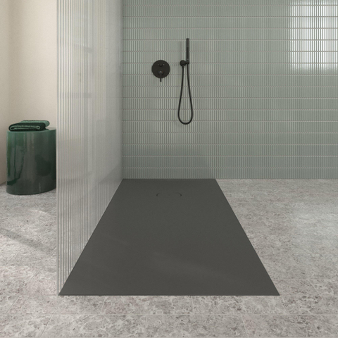 Villeroy & Boch Ecora douchebak - 160x80x4.5cm - afvoer korte zijde - anthracite (antraciet) SW1558971