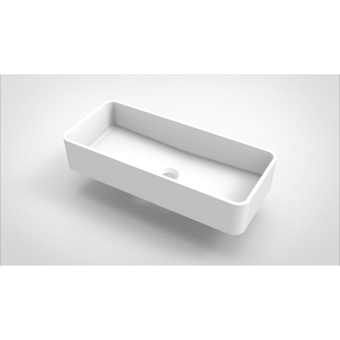 Arcqua Case vasque à poser - 60x26cm - Rectangulaire - Marbre de synthèse Blanc Mat SW767324