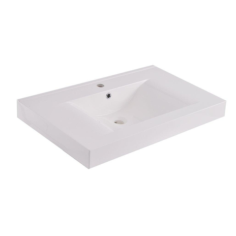 Xellanz Tigris lavabo - 80x46x8cm - 1 trou de robinet - polybéton - blanc brillant SW373559