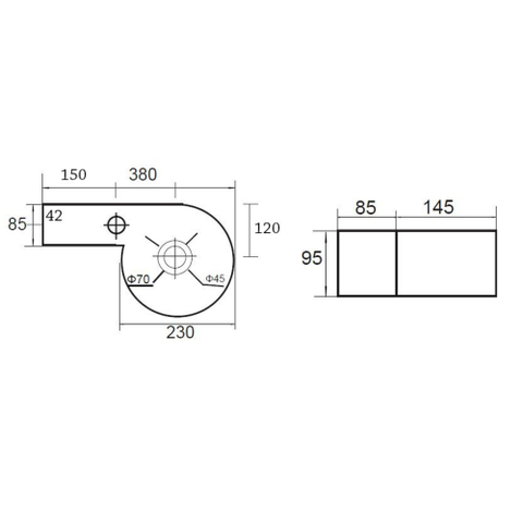 Best Design Class lave-mains 38x23x9,5cm avec 1 trou de robinet à gauche blanc SW9982