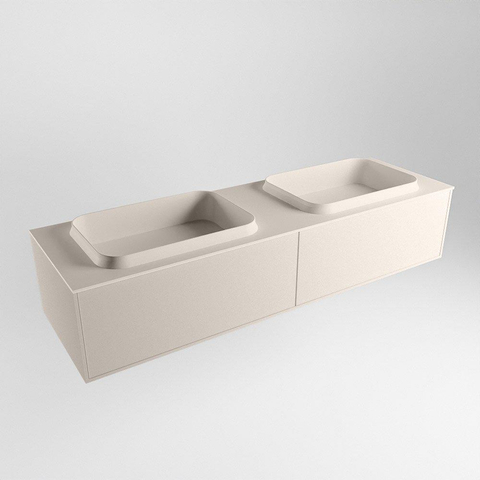 ENSEMBLE DE MEUBLE DE SALLE DE BAIN MONDIAZ ERIN - 150 cm - Lin - 2 tiroirs - 2 lavabos - 0 trous de robinet - Lin SW698468