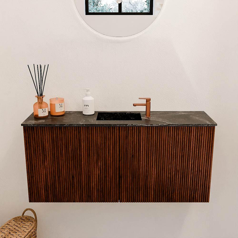 Mondiaz JOYA-DLUX 90cm toiletmeubel - kleur Ruby - Wastafel FAYE positie Midden 1 kraangat kleur Lava. SW1423617