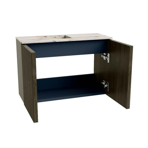 Mondiaz JOYA-DLUX 60cm meuble de toilette - couleur Shadow - Vasque FAYE position Gauche Sans trou de robinet couleur Nata. SW1424951
