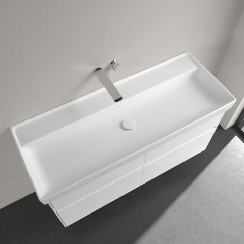 Villeroy & Boch Collaro lavabo - 120x47x16cm - sans trou de robinet - stone white mat SW358353