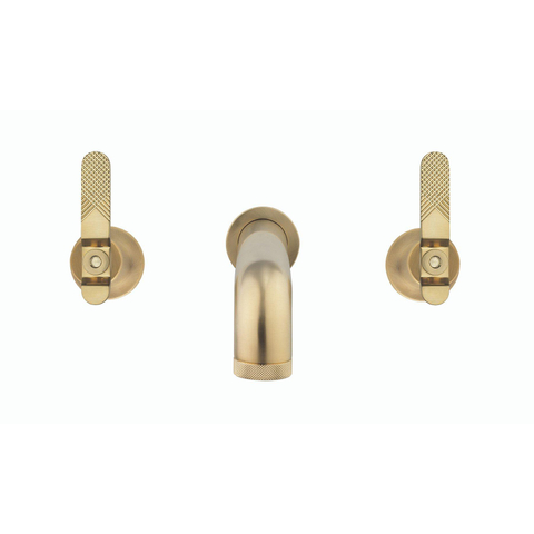 Crosswater Union Wastafelkraan inbouw - inclusief inbouwdeel - 3-gats - wandgemonteerd - geborsteld messing Hendel - geborsteld messing (goud) SW968271