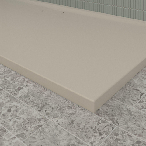 Villeroy & Boch Ecora douchebak - 180x90x3.5cm - afvoer lange zijde - almond (beige) SW1558914
