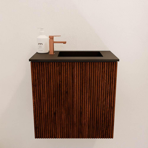 Mondiaz JOYA 40cm meuble de toilette - couleur Ruby - Vasque FAYE position Droite 1 trou de robinet couleur Urban. SW1421799