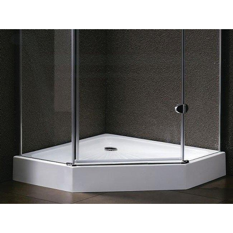 Marenza Diamond Douchebak - 90x90x16cm - vijfhoek - afvoer poten - wit sw4113