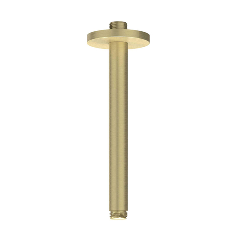 IVY Concord Ensemble de douche pluie - encastré - symmetry - inverseur d’arrêt 2 voies - bras de plafond 20 cm - douche de tête medium 30 cm - barre de douche avec sortie - flexible de douche 150 cm - douchette barre - RVS316 - or brossé mat PVD SW1032012