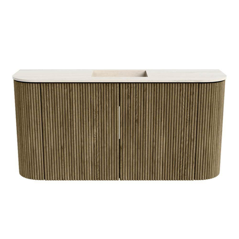 Mondiaz JOYA-DLUX 83.2cm meuble de toilette - arrondis gauche et droite couleur Dusk - Vasque FAYE position Milieu 1 trou de robinet couleur Meli. SW1425865