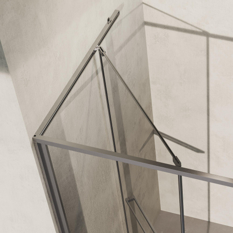 BRAUER Luminis Nisdeur - 120x200 - 2-delig naar binnen draaiend - helder glas - omkeerbaar - incl. glascoating - geborsteld RVS PVD SW1580843