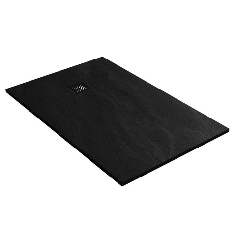 BRAUER Asteroid Douchebak 90x140 incl. antislip en antibacterieel mineraalmarmer mat zwart SW543410