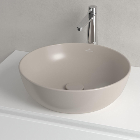 Villeroy & Boch Artis opzetwastafel - 43cm rond - zonder kraangat CeramicPlus - almond (beige) SW1387117