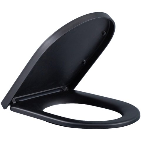 QeramiQ Dely Swirl Ensemble WC- 36.3x51.7cm - Réservoir encastré Geberit UP320 - Abattant de 35mm d'épaisseur - Plaque de commande en noir mat - Boutons rectangulaires - Noir mat SW1138617