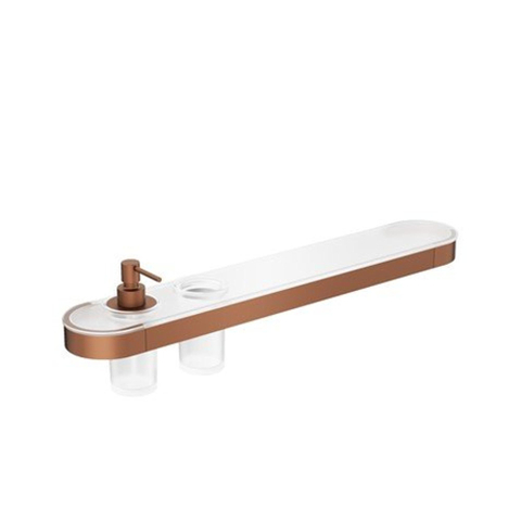 Crosswater Velo tablette - 60cm - distributeur de savon - porte-gobelet - bronze brossé SW1176299