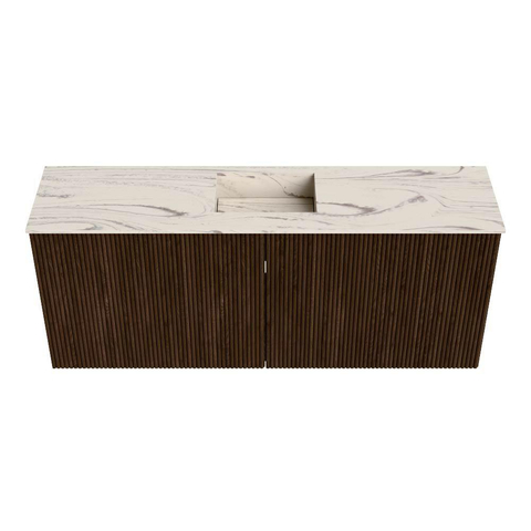 Mondiaz JOYA-DLUX 100cm toiletmeubel - kleur Walnut - Wastafel FAYE positie Midden 1 kraangat kleur Nata. SW1424502