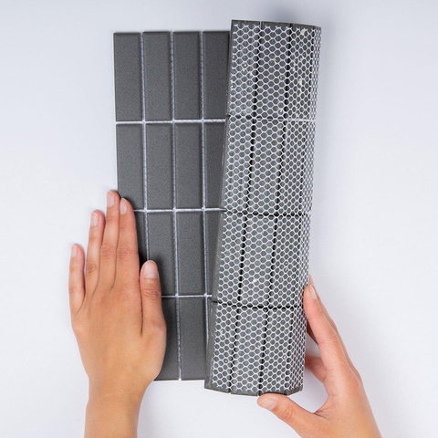 The Mosaic Factory London mozaïektegel - 30x30cm - 6mm - rechthoek - R11 - mat black (zwart) SW382563