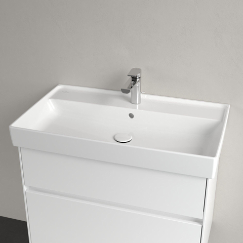 Villeroy & Boch Collaro meubelwastafel - 80x47cm - met overloop - 1 kraangat - White Alpine (glans wit) SW358322