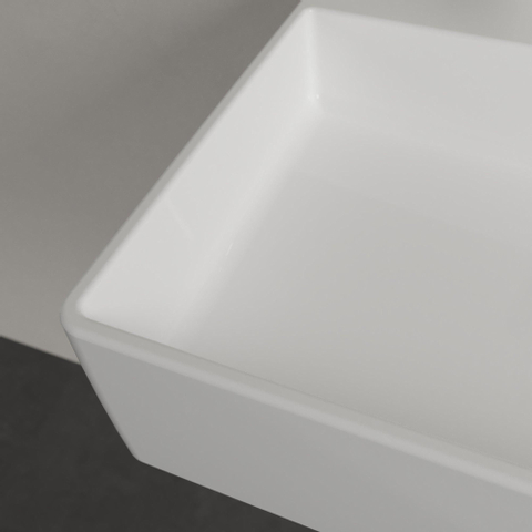 Villeroy & Boch memento 2.0 wastafel - voor handdoekhouders - 100x47cm - met overloop - 2 kraangaten CeramicPlus - White Alpine (glans wit) SW336045