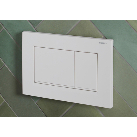 Geberit Sigma20 bedieningsplaat - 2-toets spoeling - rechthoekige knoppen - wit/matwit - dualflush - glans wit SW420211