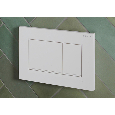 Geberit Sigma30 Plaque de commande DualFlush pour toilet et urinoir 24.6x16.4cm blanc/blanc mat SW420211