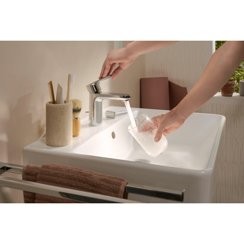 Hansgrohe Vernis Blend Eengreeps wastafelmengkraan - 100 - coolstart - met PopUp - trekwaste - hoogglans chroom SW642522
