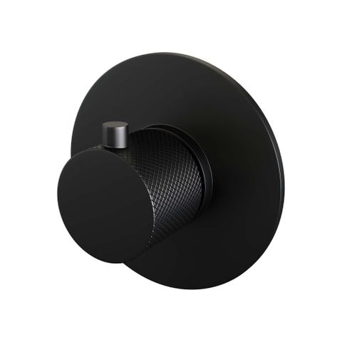 Brauer Black Carving Robinet thermostatique encastrable - avec partie encastrable - 1 bouton carving - noir mat SW716175
