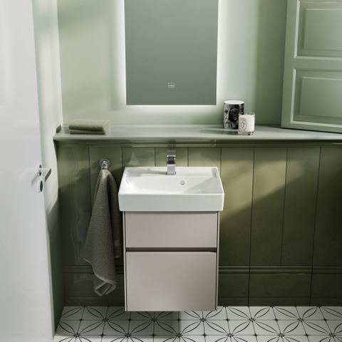 Villeroy & Boch Collaro fontein - 50x40cm - met overloop - 1 kraangat - White Alpine (glans wit) SW358368