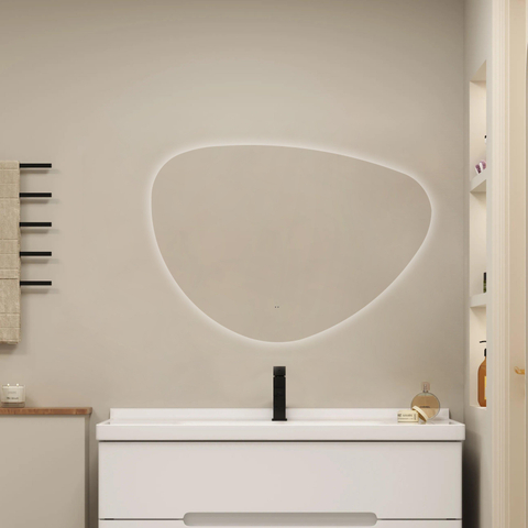 Saniclass Organic Sim spiegel – organisch – 120x80 cm – indirecte LED rondom – spiegelverwarming SW1225232