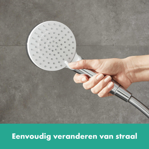 Hansgrohe Crometta s 240 Regendouche - opbouw - ronde hoofddouche - met douchegarnituur - ecosmart - hoogglans chroom SW73212