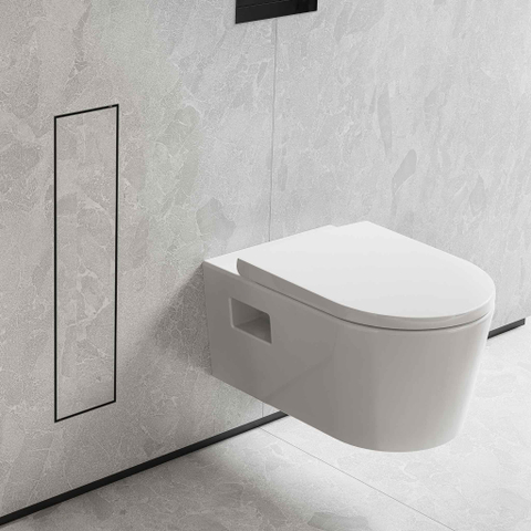 Hansgrohe XtraStoris Rock Porte-brosse WC - tablette - porte carrelable - noir mat SW1590297