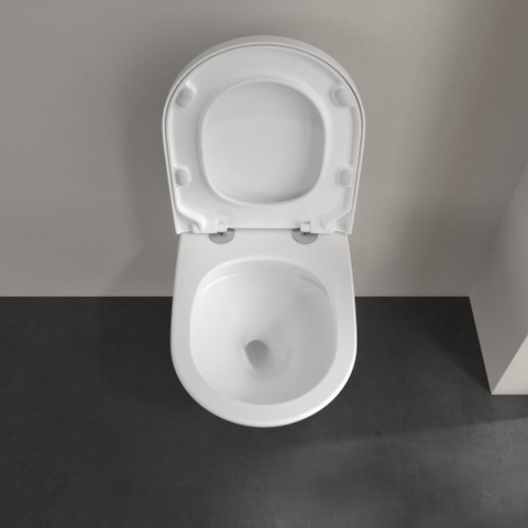 Villeroy & Boch Subway 3.0 Pack WC - sans bride - à fond creux - réservoir encastrable - Twistflush - plaque de commande noir mat - abattant - Blanc Alpin SW956287