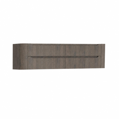 H&R Badmeubelen Juice Wastafelonderkast - 160x45x50cm - afgeronde hoeken - 4 lades - geïntegreerde greep - Tucson oak SW1490894