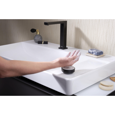 Hansgrohe Tecturis E Wastafelmengkraan - push to open plug - 15.8cm uitloop - coolstart - mat zwart SW918665