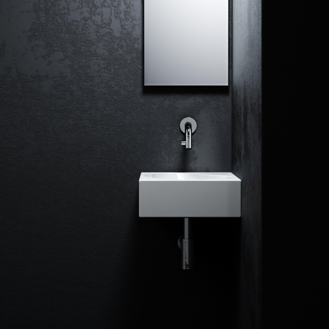 Clou Flush Lave-mains d'angle 27x27x10cm sans trou de robinetterie Céramique Blanc SW9334
