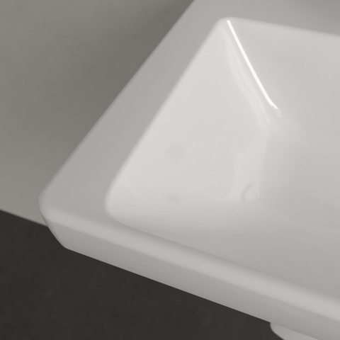 Villeroy & Boch Subway 3.0 wastafel - met kraangat - met overloop - 55x44x16.5cm - White Alpine (glans wit) SW654566