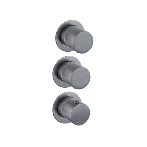 Fortifura Nebbio Calvi Nebbio - inbouwkraan thermostaatkraan - 2 functies - uit te breiden naar - 3 of - 4 func - PVD - geborsteld gunmetal (antraciet) SW1417134