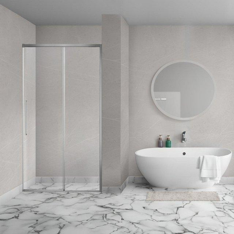 Aqua Vista Lokla Porte de niche - 100x200cm - incl. kit de montage - inox brossé SW1413247