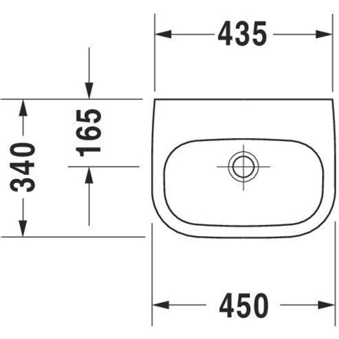 Duravit D-code Fontein - 45x34cm - 1 kraangat - zonder overloop - wit SW117180