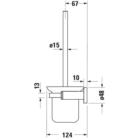 Duravit D-code Borstelgarnituur - 154x342x154mm - chroom glanzend GA49448