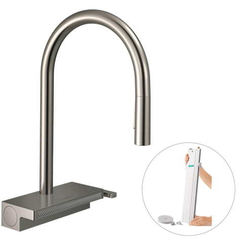 AXOR One afbouwdeel thermostaatmodule 3F BB RVS-look SW1567408