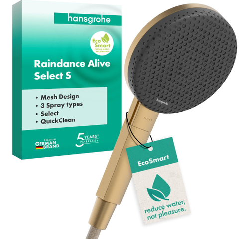 Hansgrohe Raindance Alive Select S - handdouche 125 - 3jet - ecosmart - geborsteld brons (brons) SW1387956