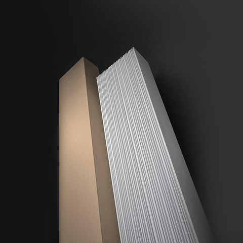 Vasco Bryce Mono Radiateur design aluminium vertical 200x15cm 642watt raccord 0066 Blanc à relief SW237094