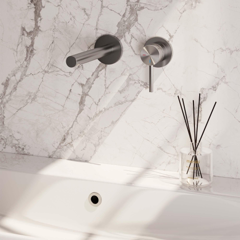 Brauer Brushed Edition Mitigeur lavabo encastrable avec poignée type S2 avec partie encastrable rosaces rondes ColdStart Nickel brossé SW374383