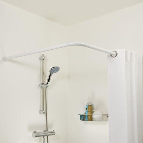 Sealskin Seallux Barre de rideau de douche Set Angle 90x90cm Ø 28 mm Aluminium Blanc CO276666210